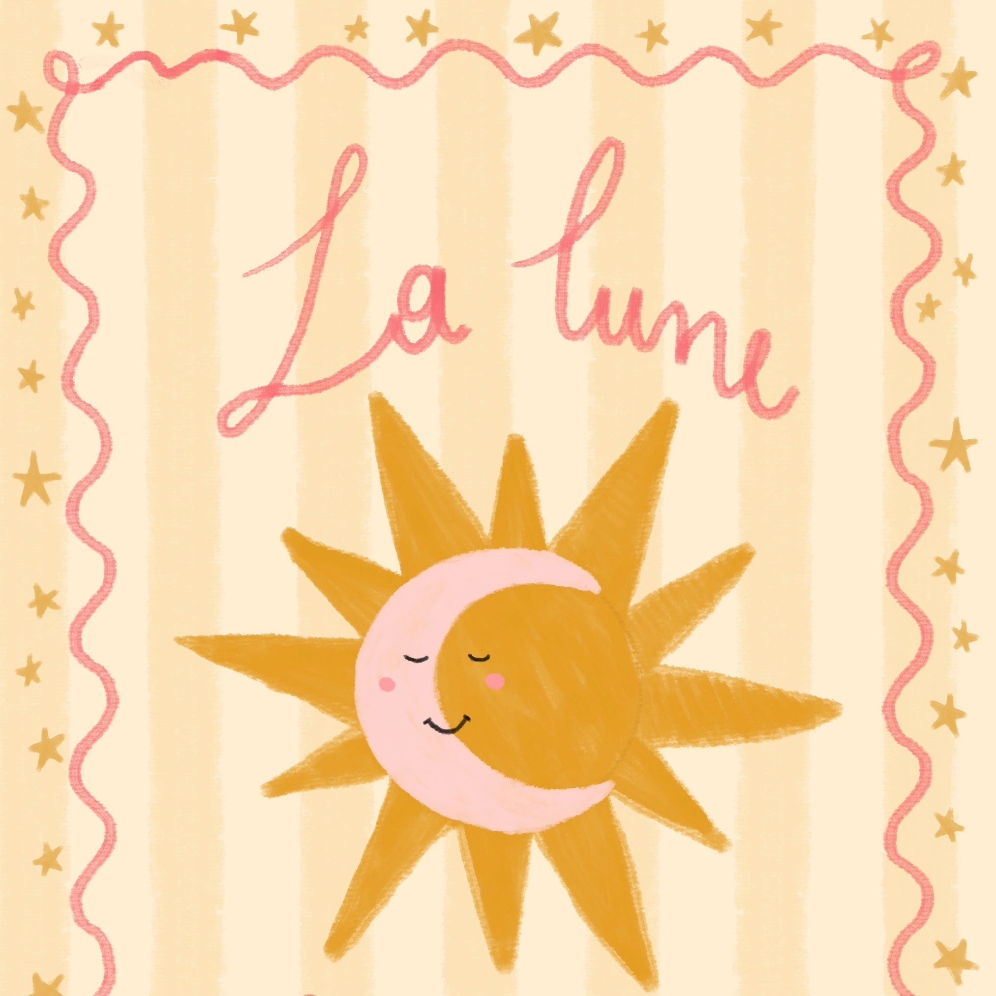 La Lune La Soleil Wall Art – Poster francese con sole e luna