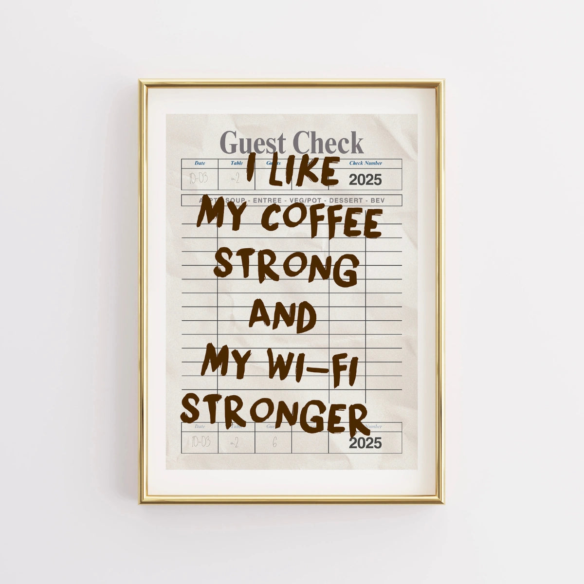 Divertente citazione sul caffè da parete – Stampa WiFi sul caffè