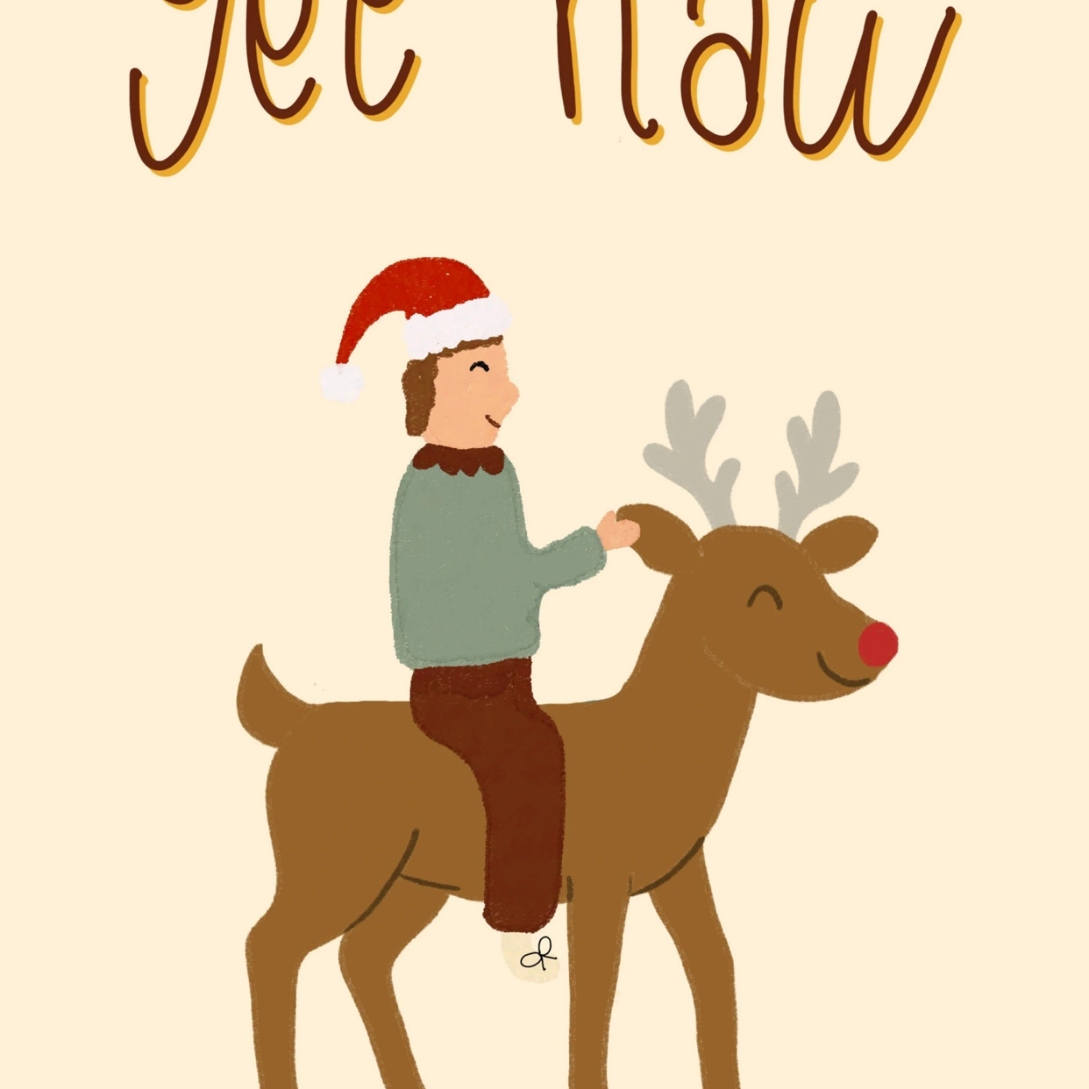 Stampa per cameretta dei bambini con tema natalizio da cowboy