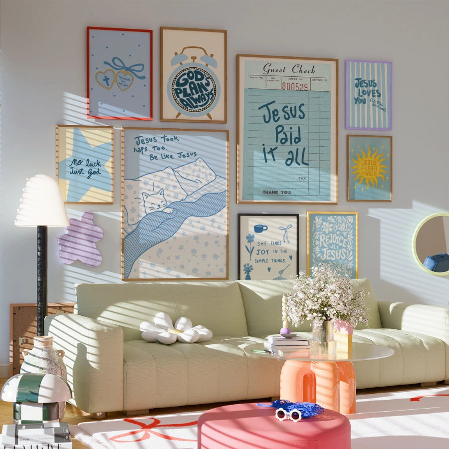 Blue Christian fatto a mano, oltre 100 stampe