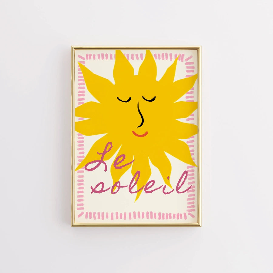 Le Soleil Wall Art - Poster Preppy Sunshine