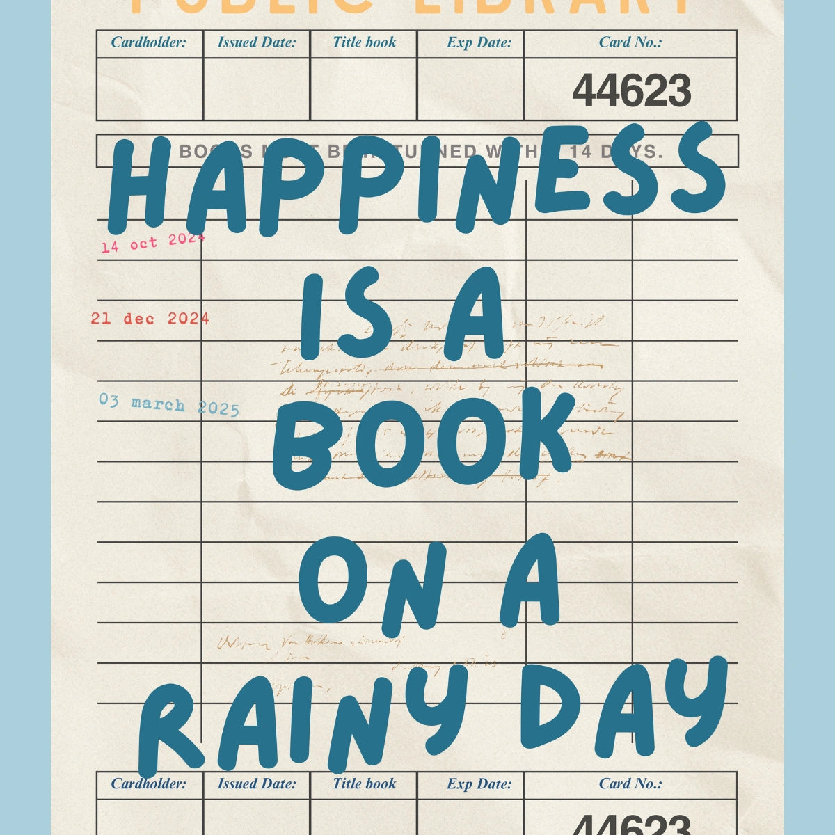 Stampa "Libro in un giorno di pioggia" - Arte murale retrò da biblioteca