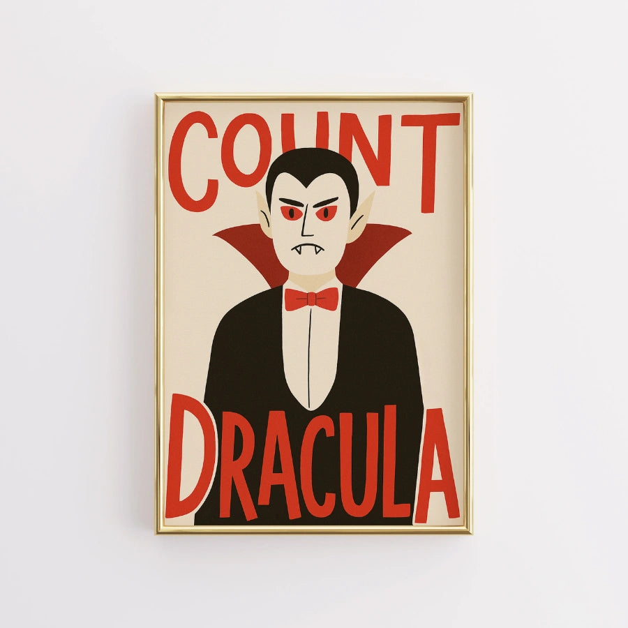 Stampa di Halloween del Conte Dracula – Divertente arte murale con vampiro