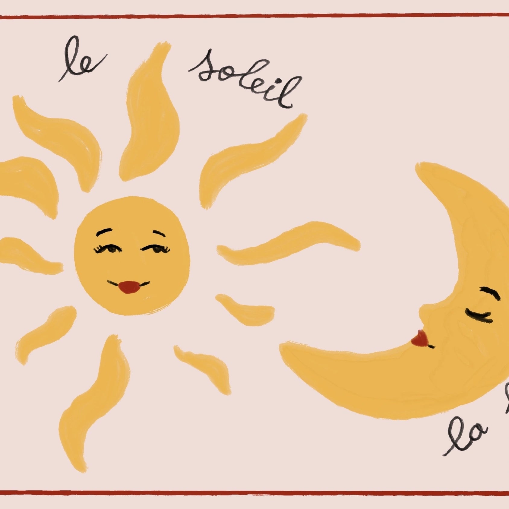 Arte murale francese Sole e Luna