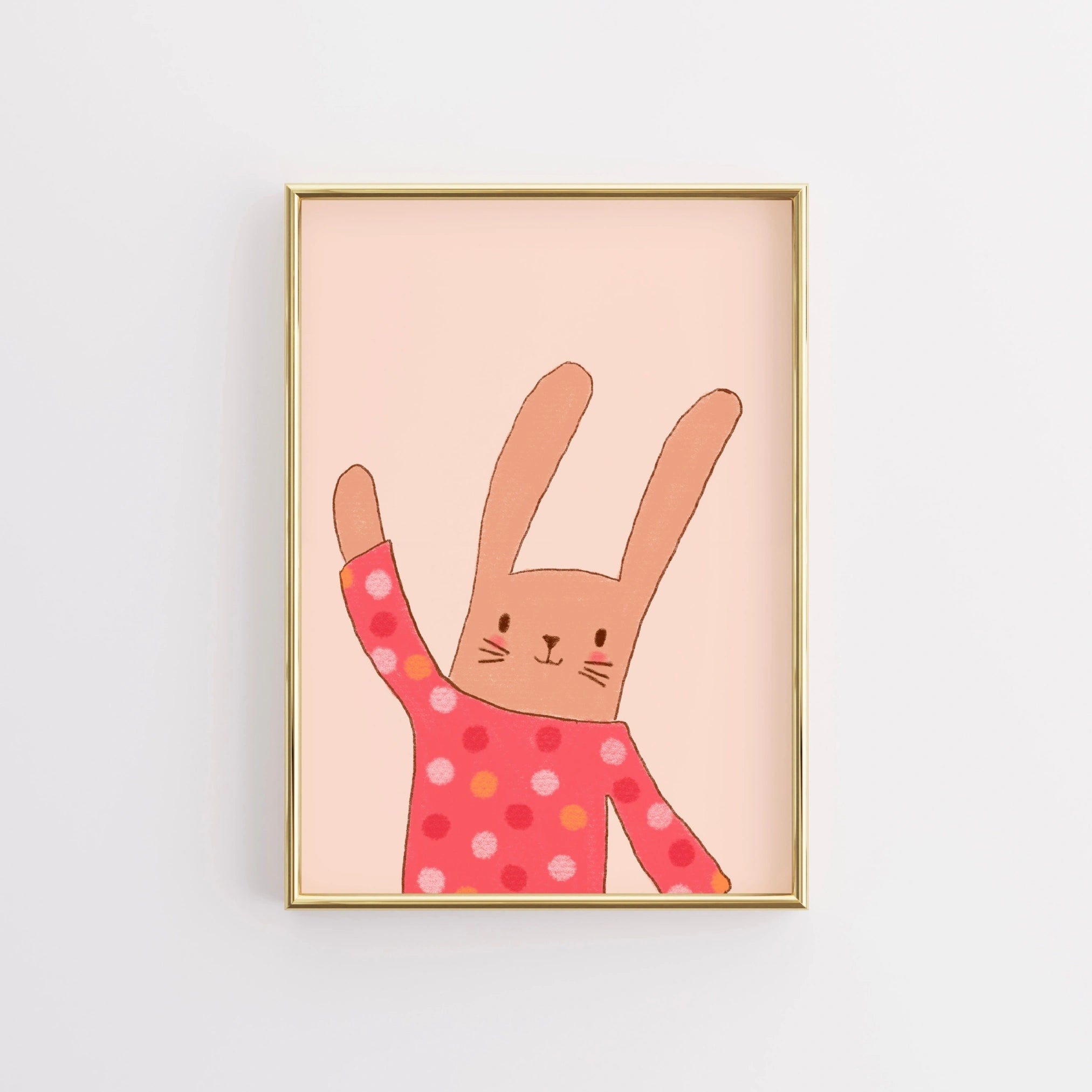 Coniglietto a pois - Poster per la cameretta dei bambini con simpatico coniglietto