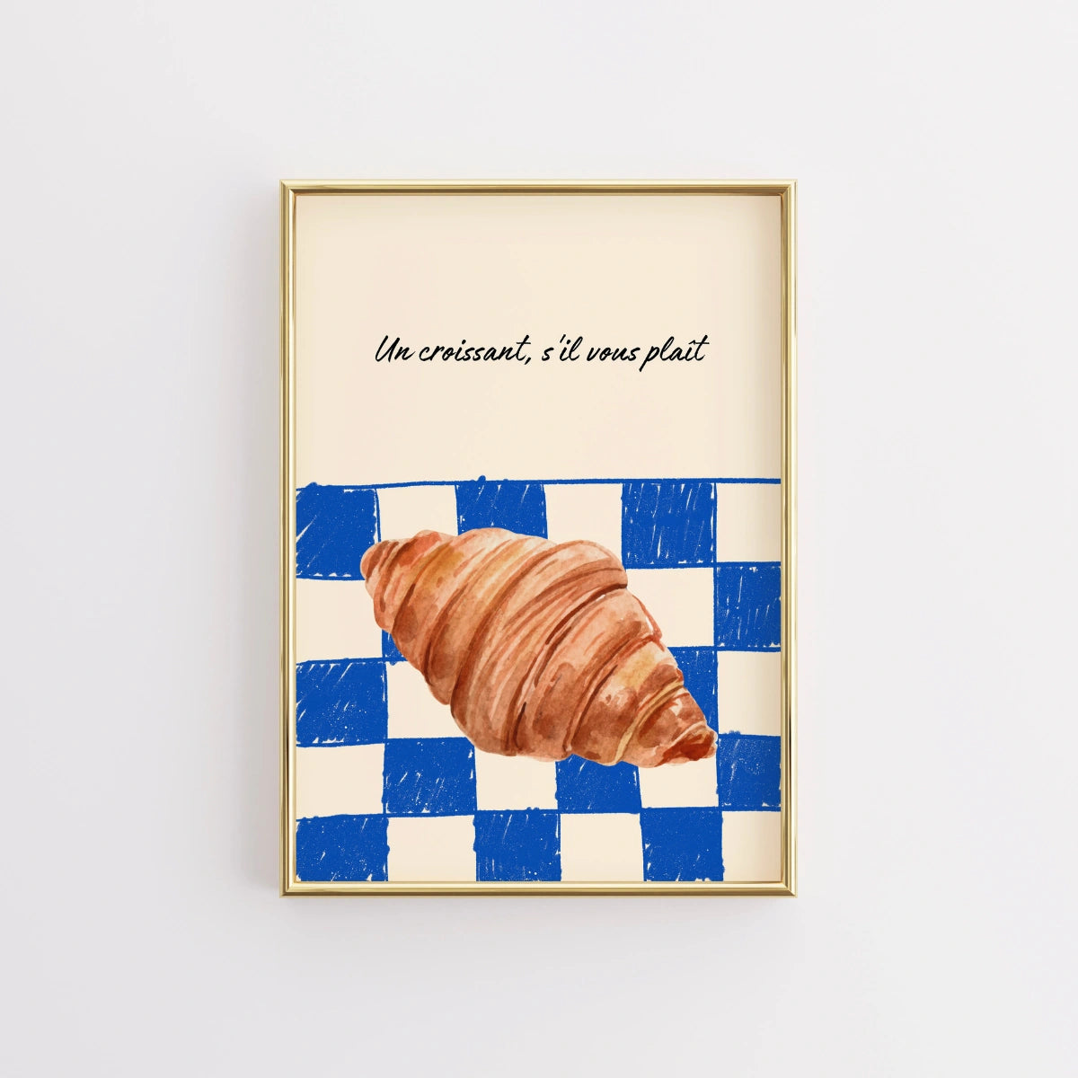 Arte murale da cucina con croissant - Stampa di panetteria francese
