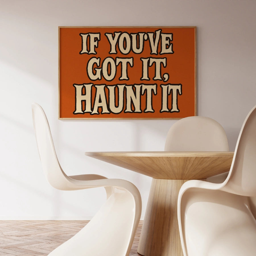 Stampabile "Haunt It Halloween" - Citazione divertente retrò di Halloween