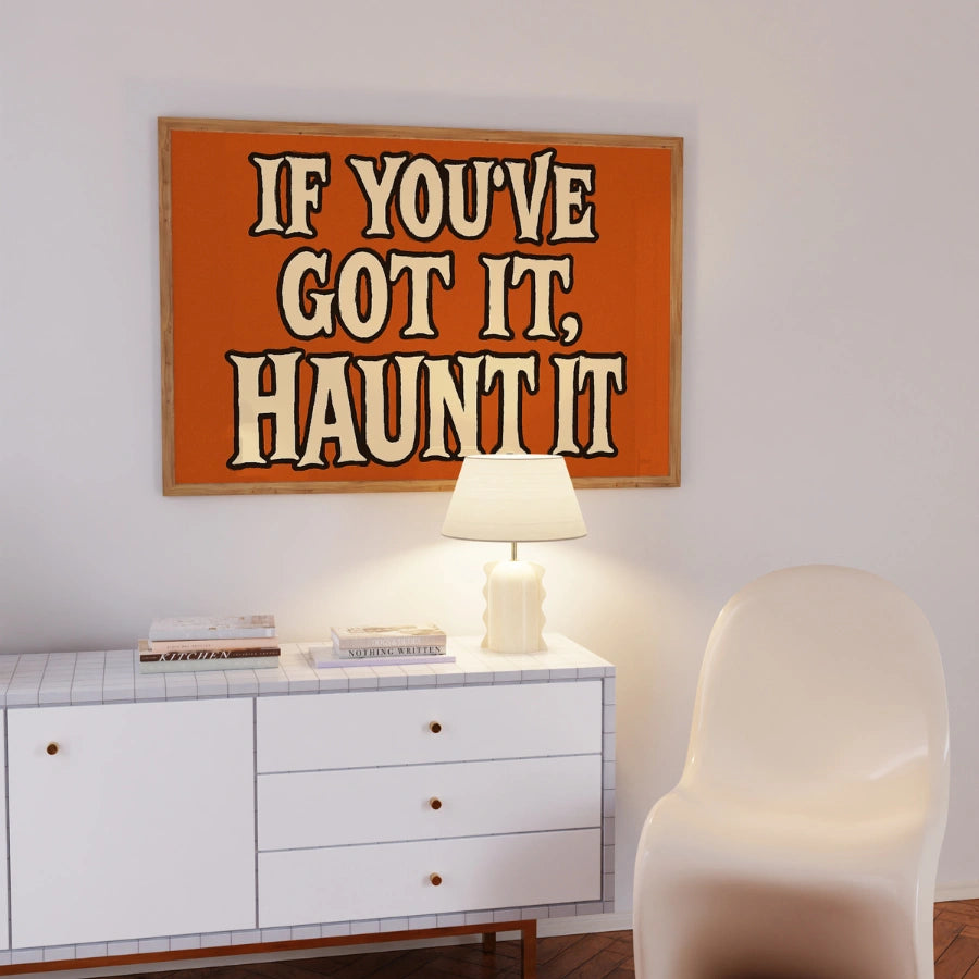 Stampabile "Haunt It Halloween" - Citazione divertente retrò di Halloween