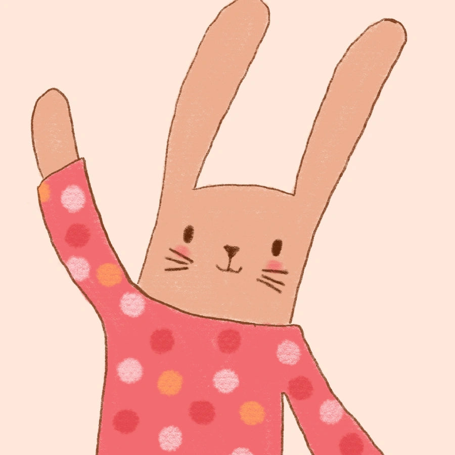 Coniglietto a pois - Poster per la cameretta dei bambini con simpatico coniglietto