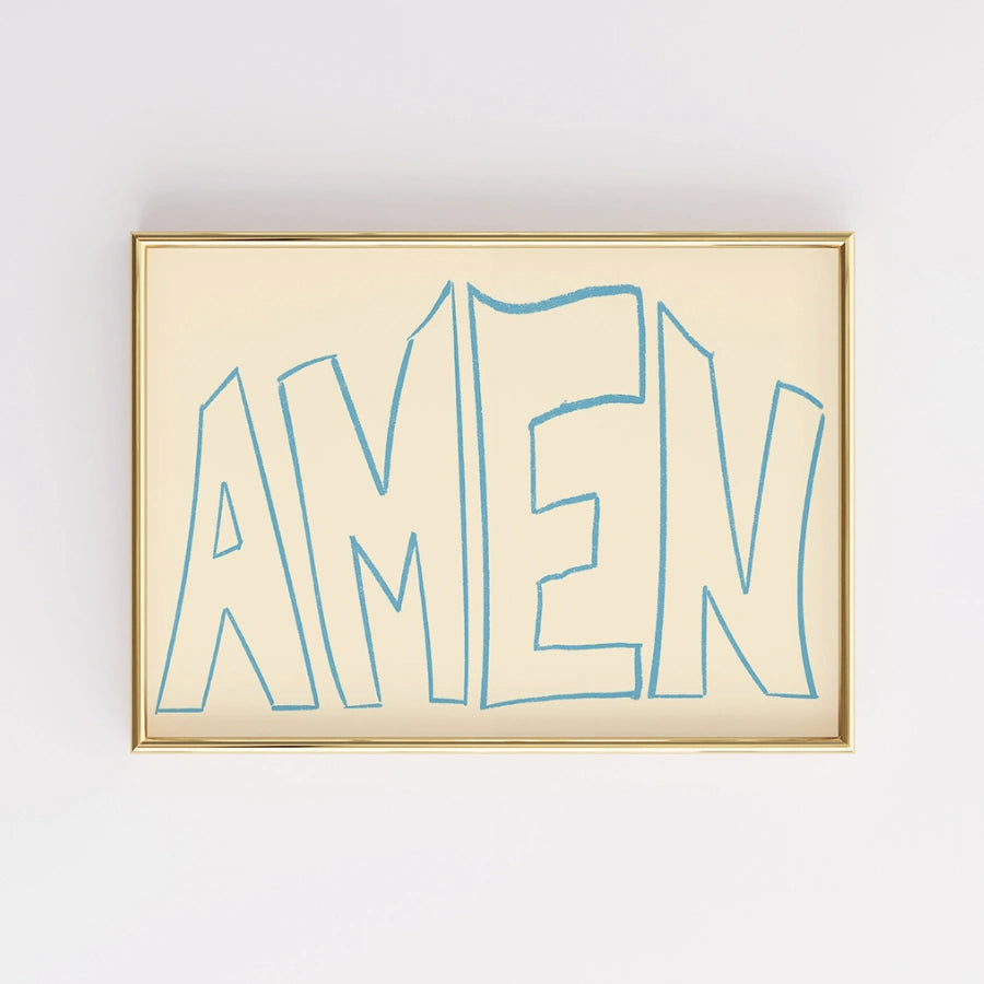 Amen Wall Art – Stampa cristiana minimalista