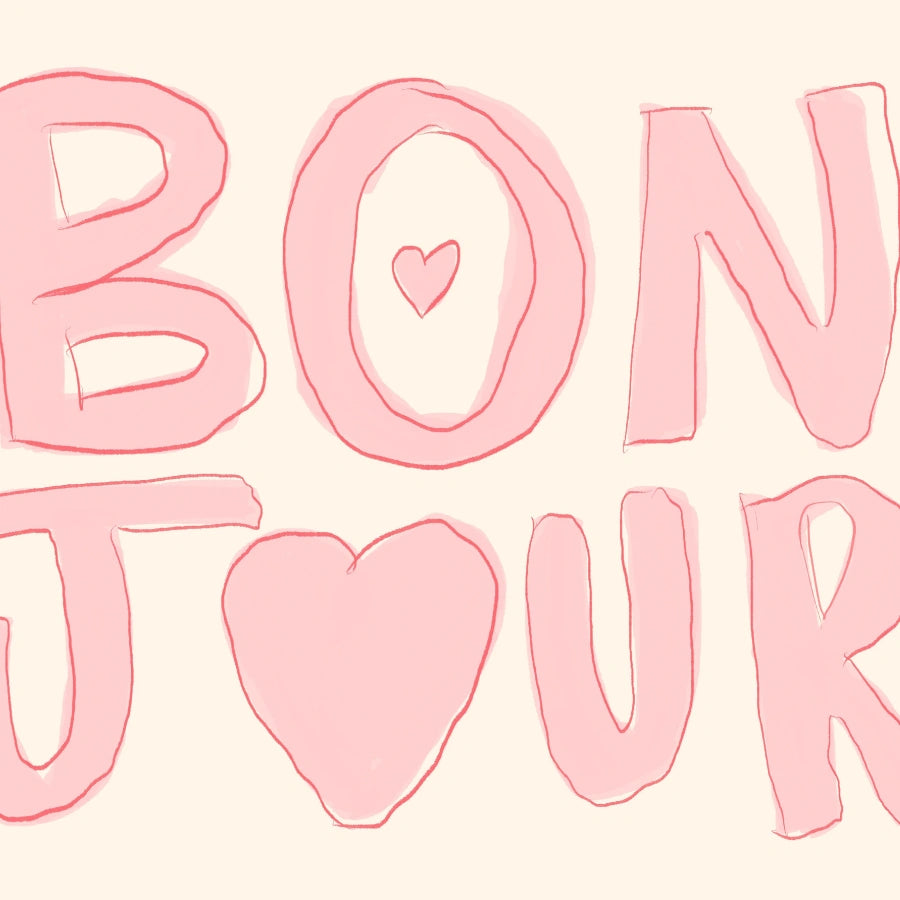 Stampa artistica da parete Bonjour - Poster con parole in francese