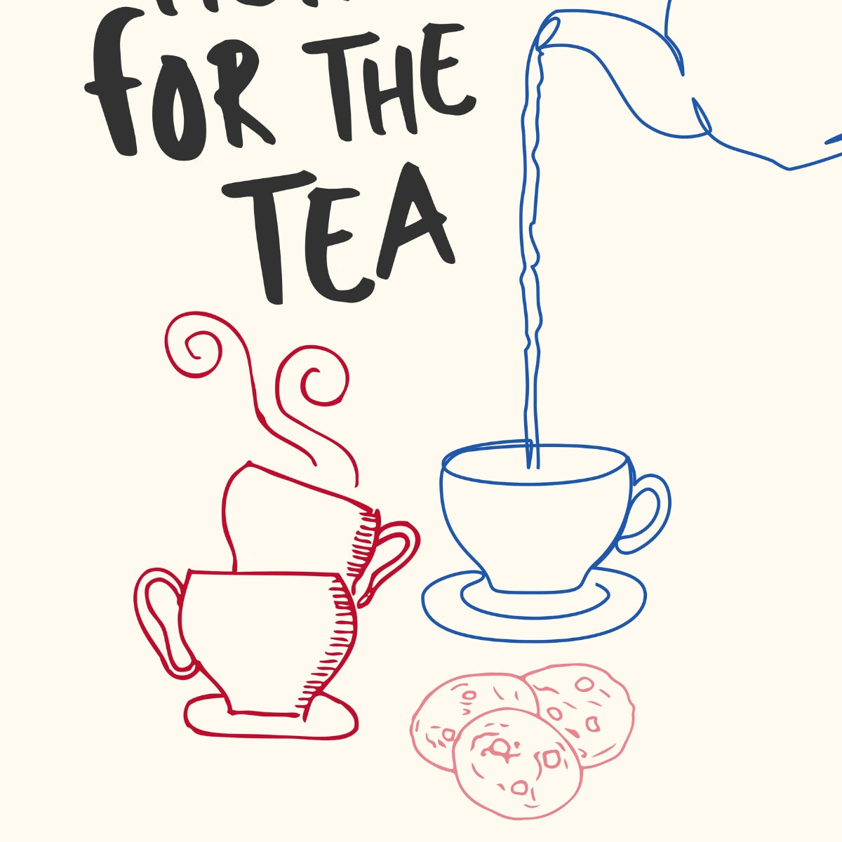 Arte murale dell'ora del tè - Divertente stampabile per la cucina