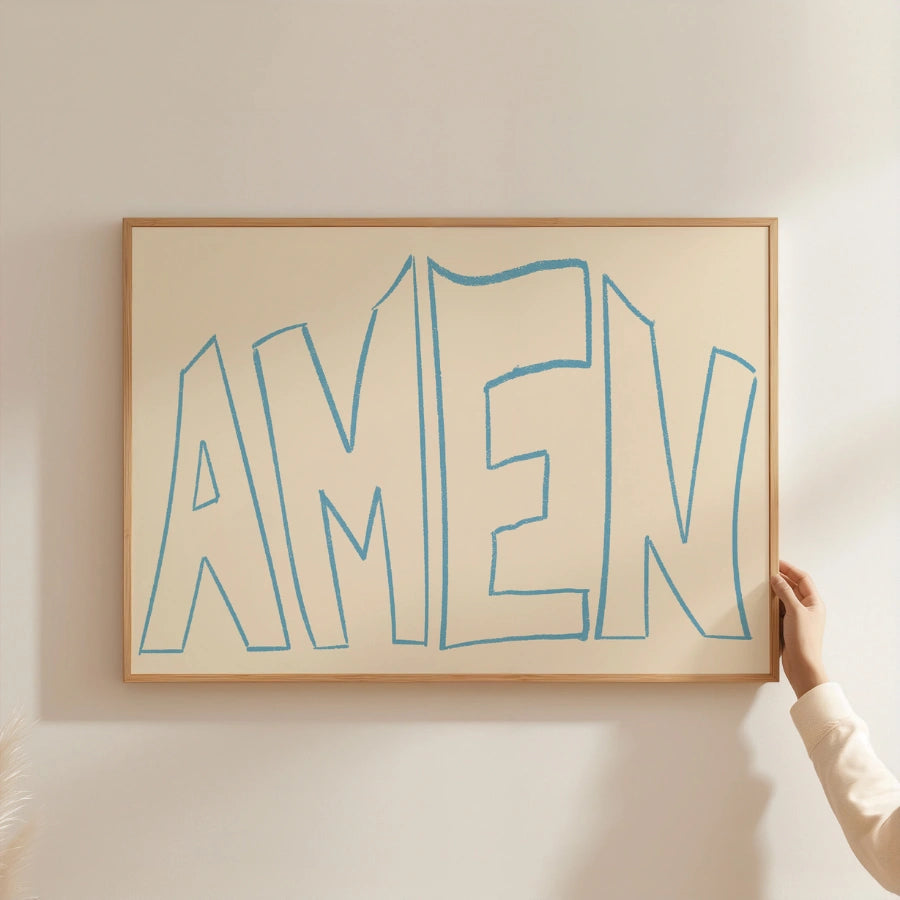 Amen Wall Art – Stampa cristiana minimalista