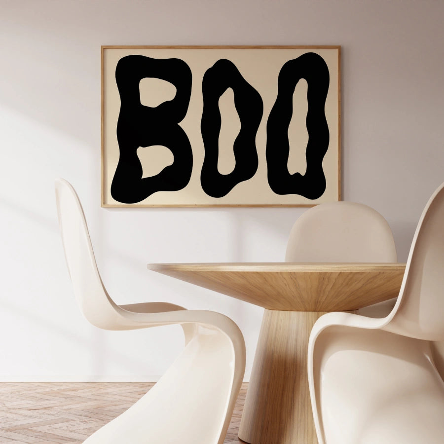 BOO Halloween stampabile – Arte murale minimalista di Halloween