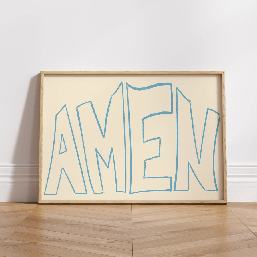 Amen Wall Art – Stampa cristiana minimalista