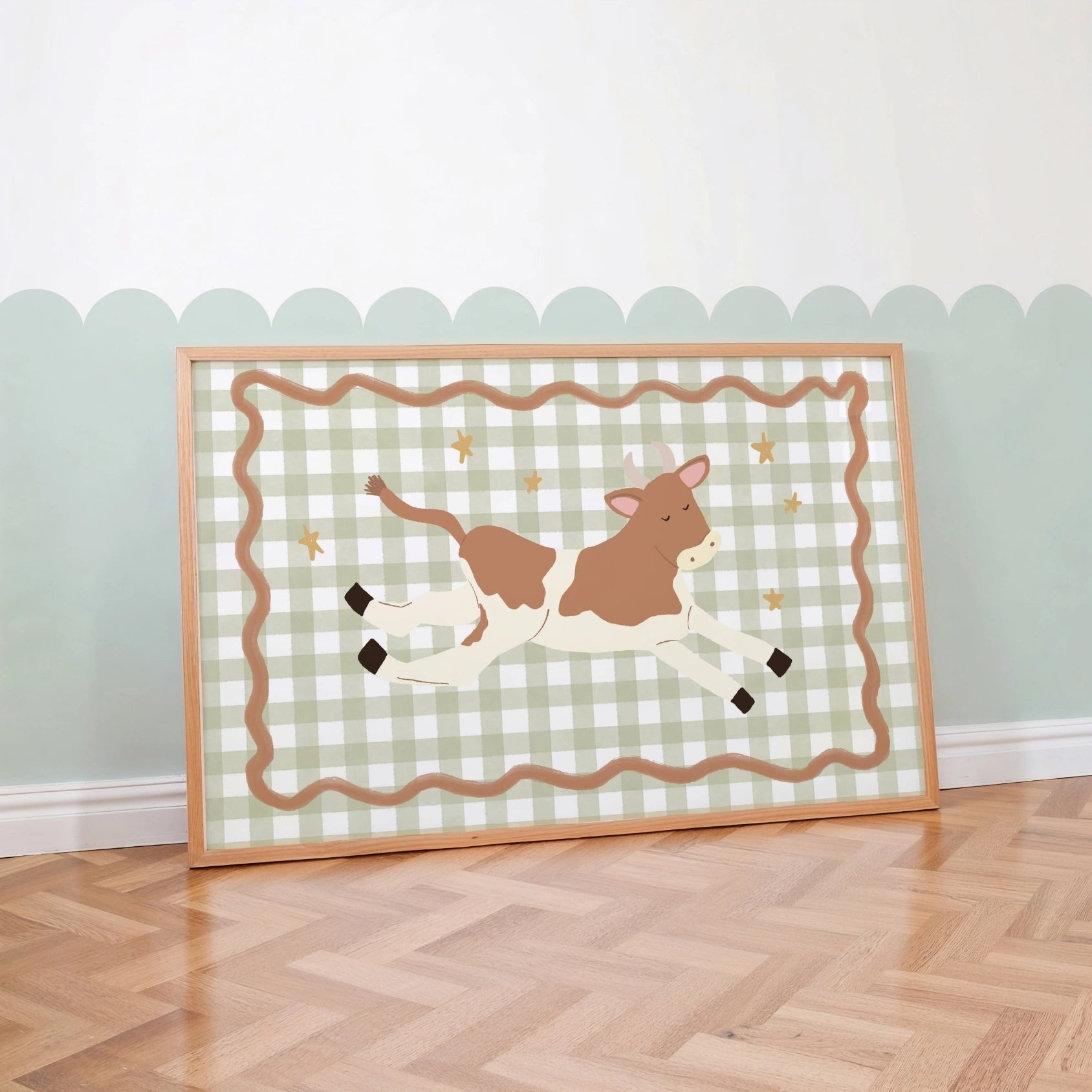 Stampa di vivaio di mucche