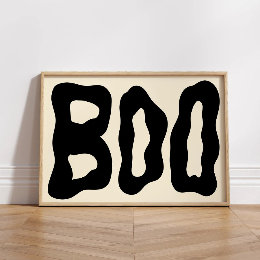 BOO Halloween stampabile – Arte murale minimalista di Halloween