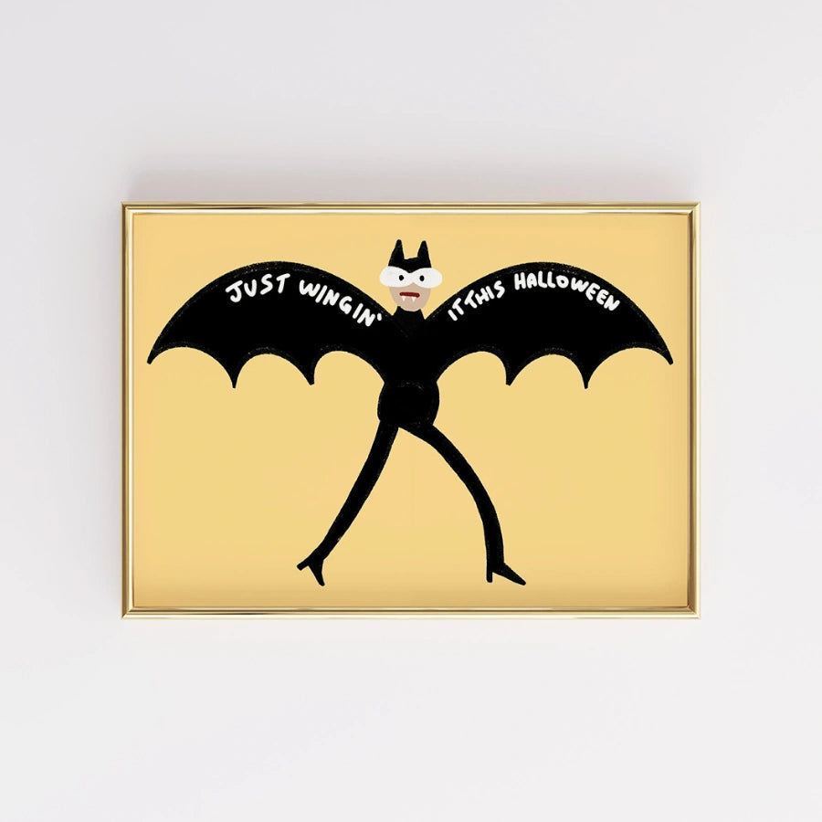 Divertente pipistrello di Halloween stampabile – Just Winging It Wall Art