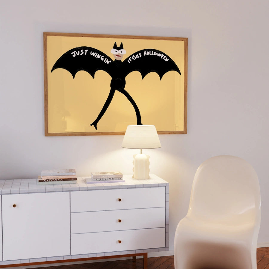 Divertente pipistrello di Halloween stampabile – Just Winging It Wall Art