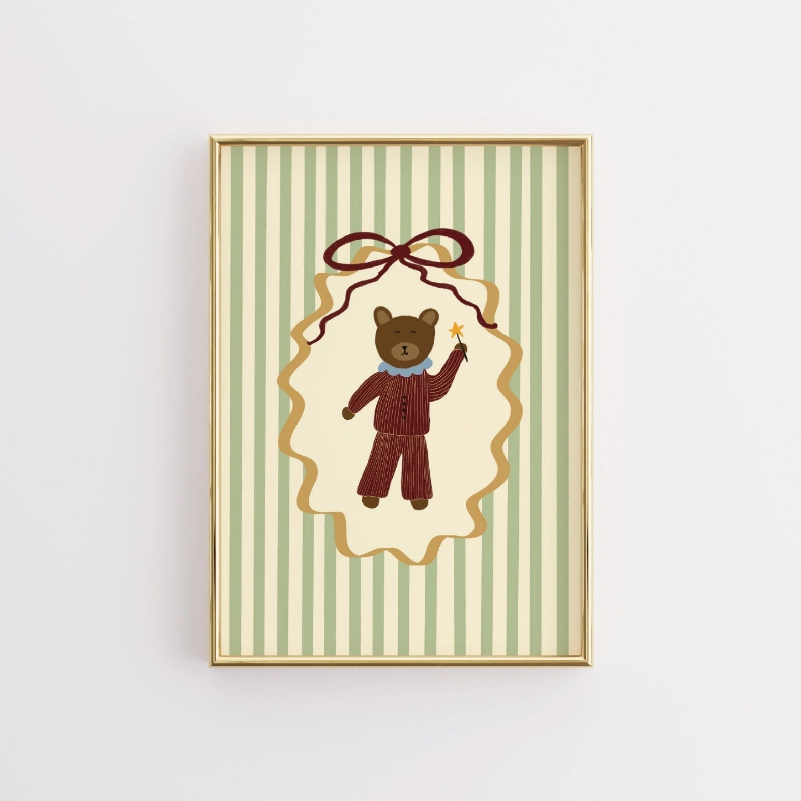 Stampa per cameretta orsetto di Natale