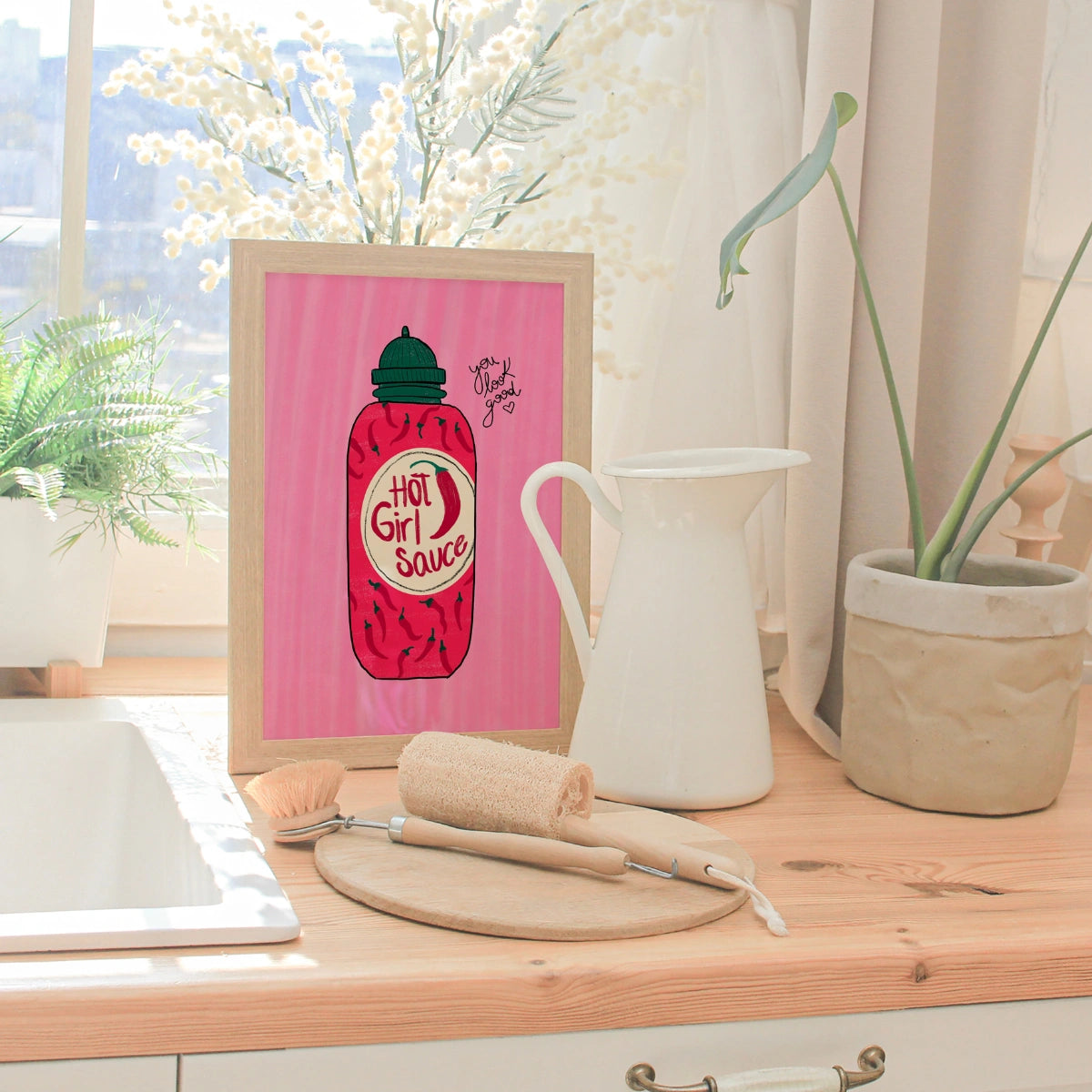 Hot Girl Sauce Wall Art – Poster da cucina