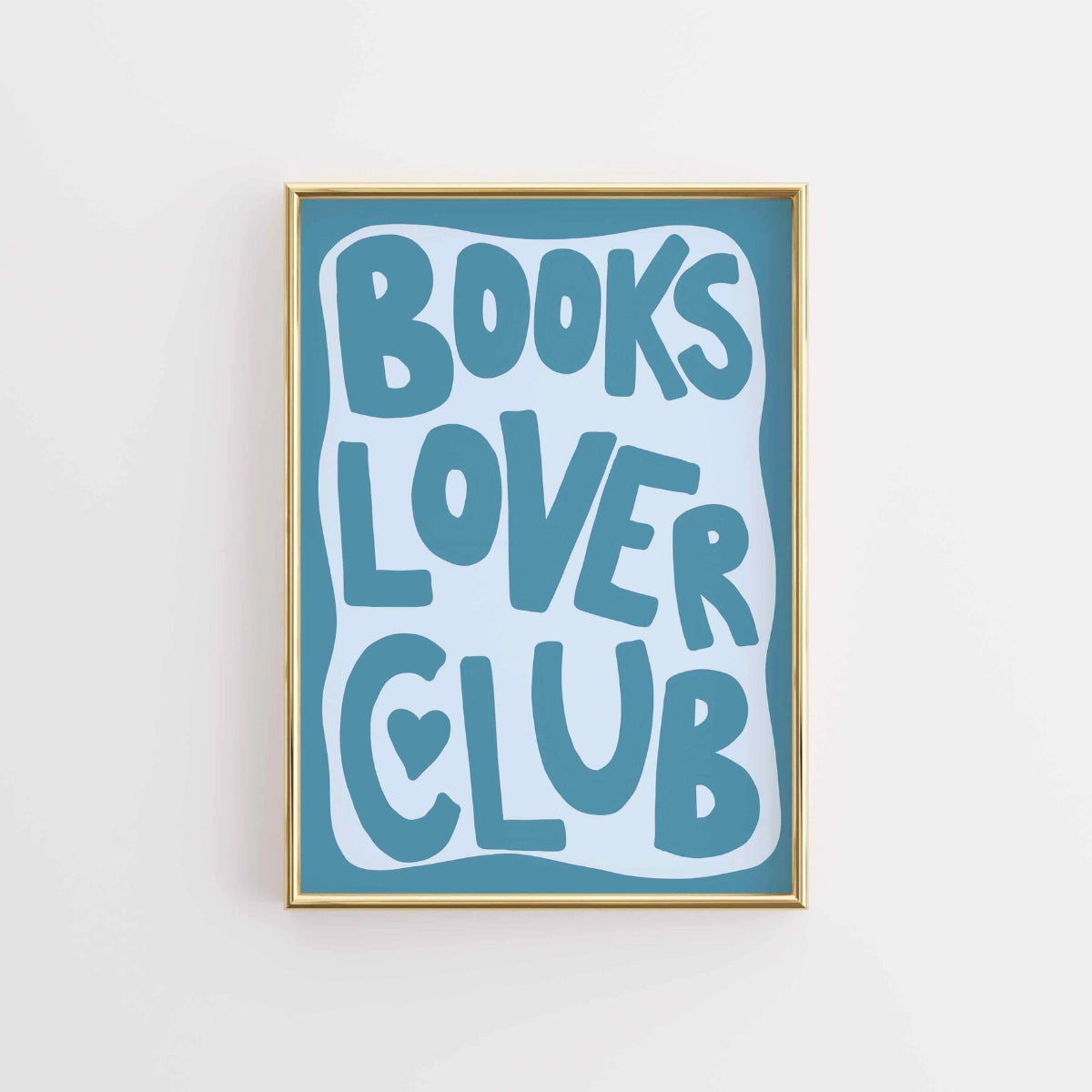 Arte murale Books Lover Club – Stampa estetica blu