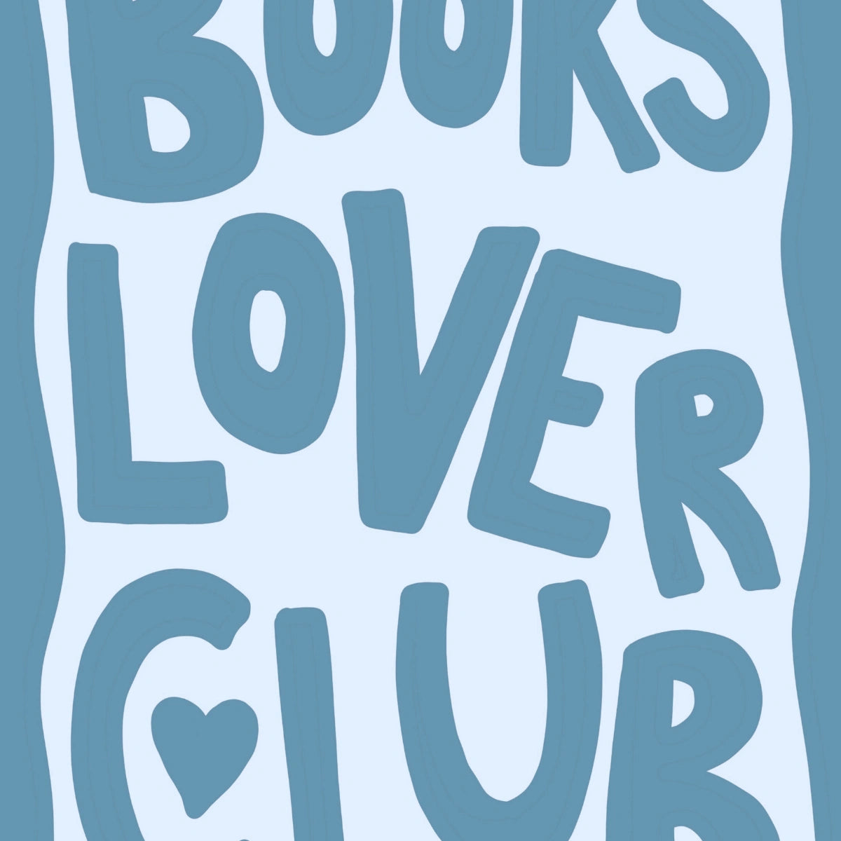 Arte murale Books Lover Club – Stampa estetica blu