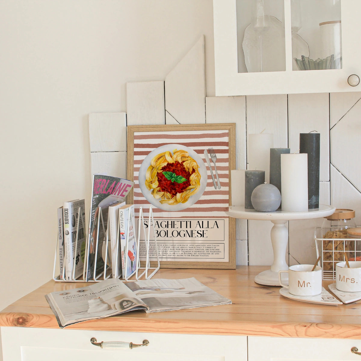 Spaghetti Kitchen Wall Art – Stampa di pasta italiana