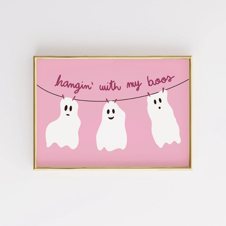 Decorazione murale "Hangin' with My Boos" - Decorazione spettrale rosa