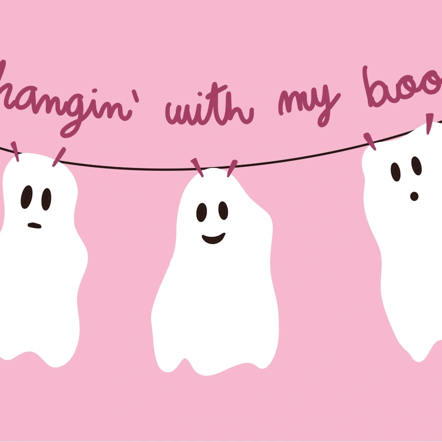 Decorazione murale "Hangin' with My Boos" - Decorazione spettrale rosa