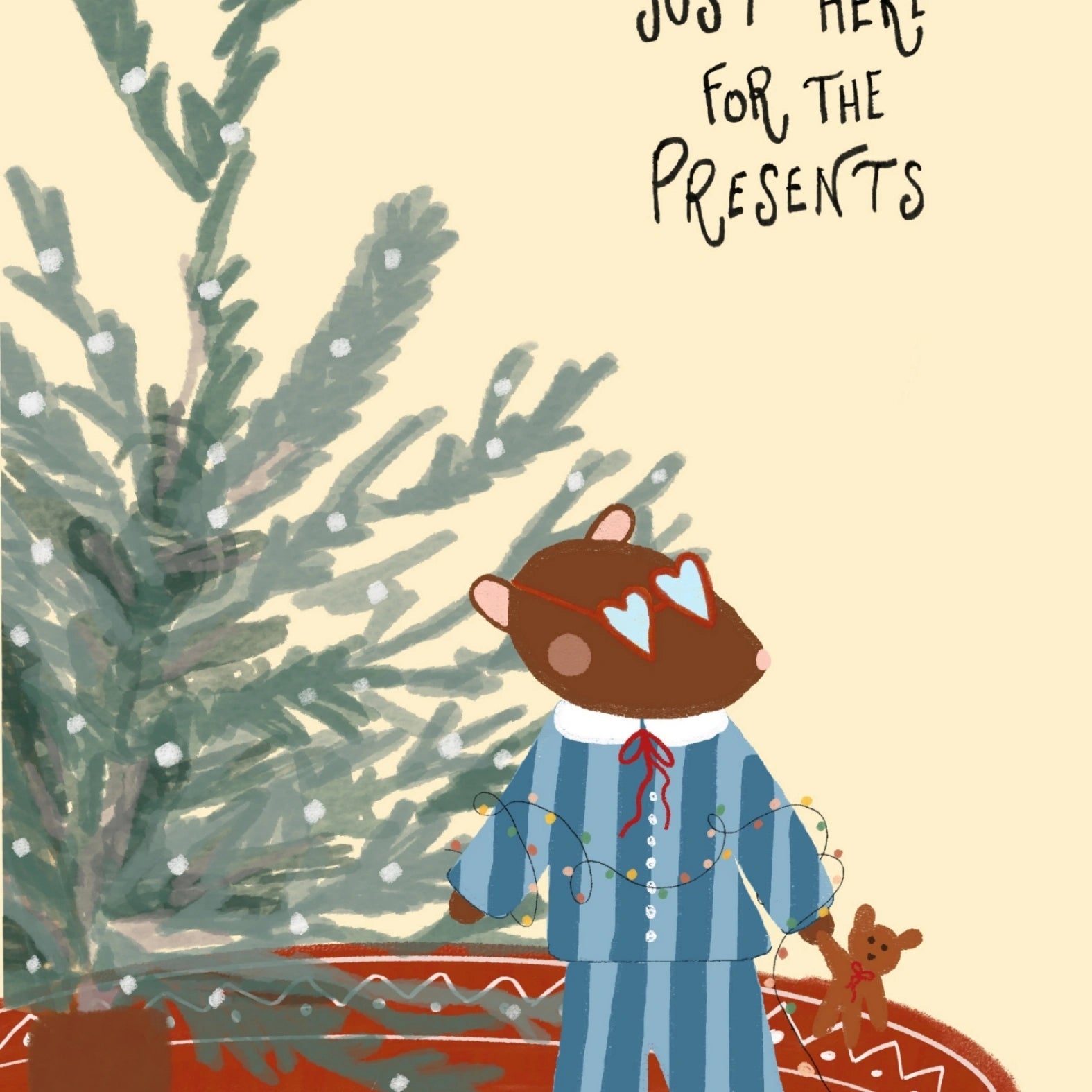 Stampa per cameretta orsetto di Natale