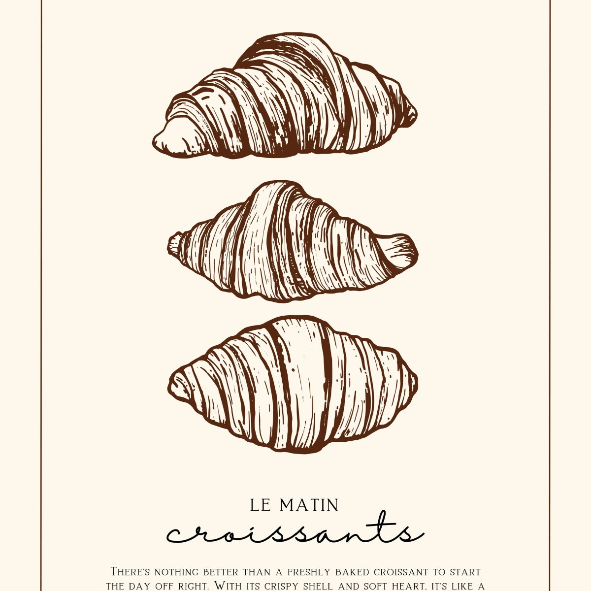 Stampa Croissant Kitchen – Arte murale di pasticceria francese