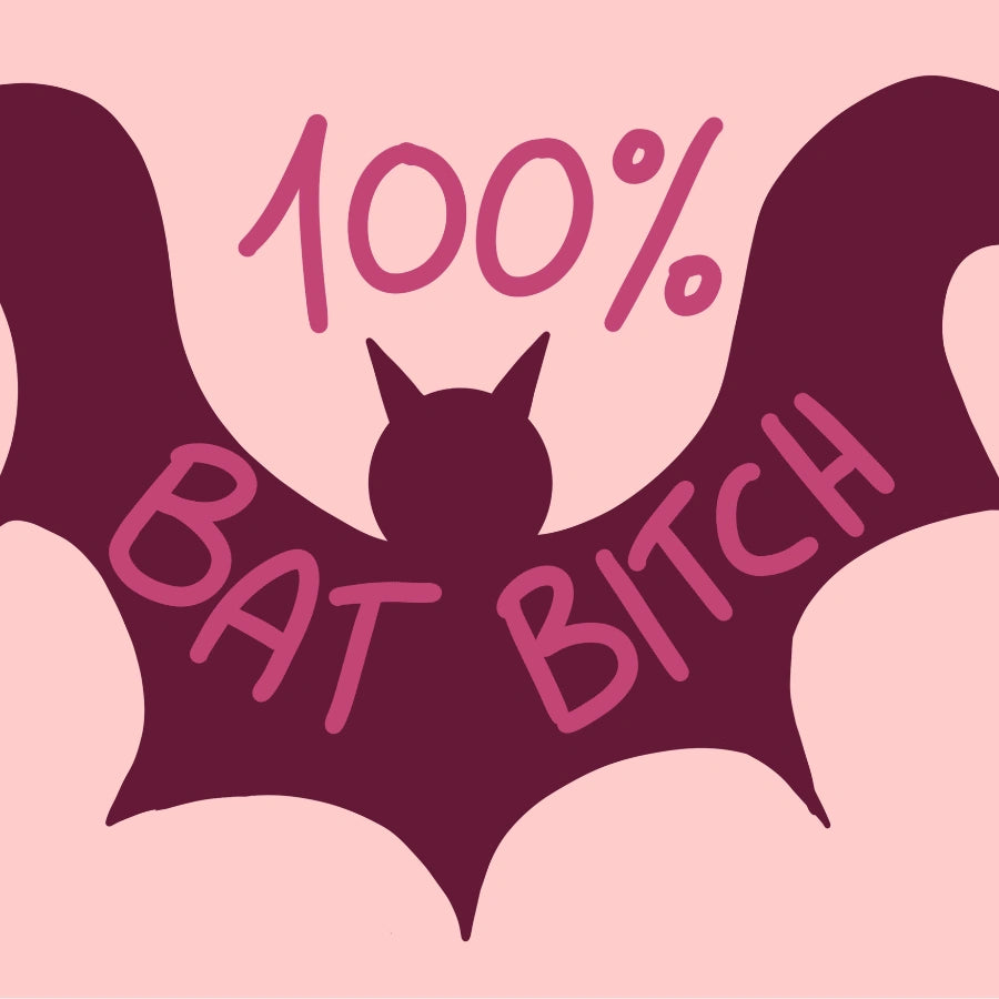 100% Bat Bitch Wall Art – Divertente stampa di pipistrello di Halloween
