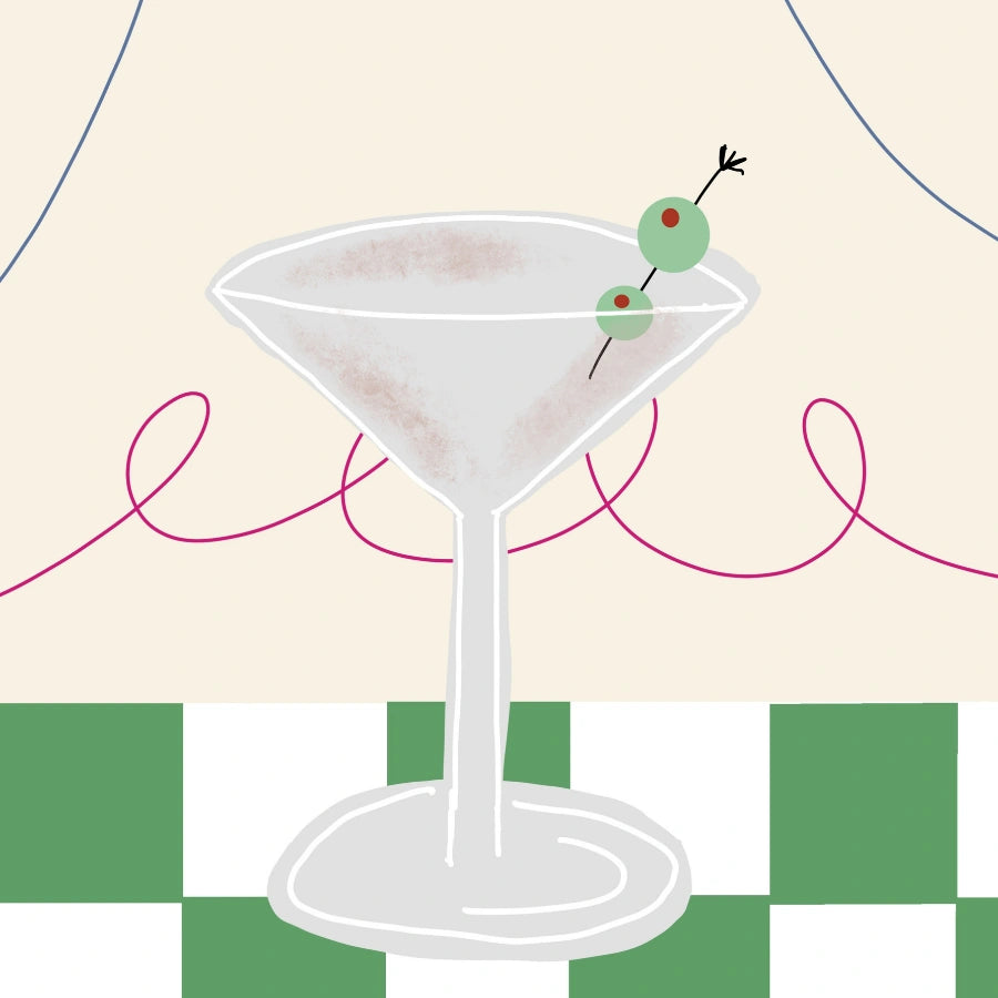 Stampa da cucina con cocktail Martini – Decorazione murale da bar retrò per la cucina