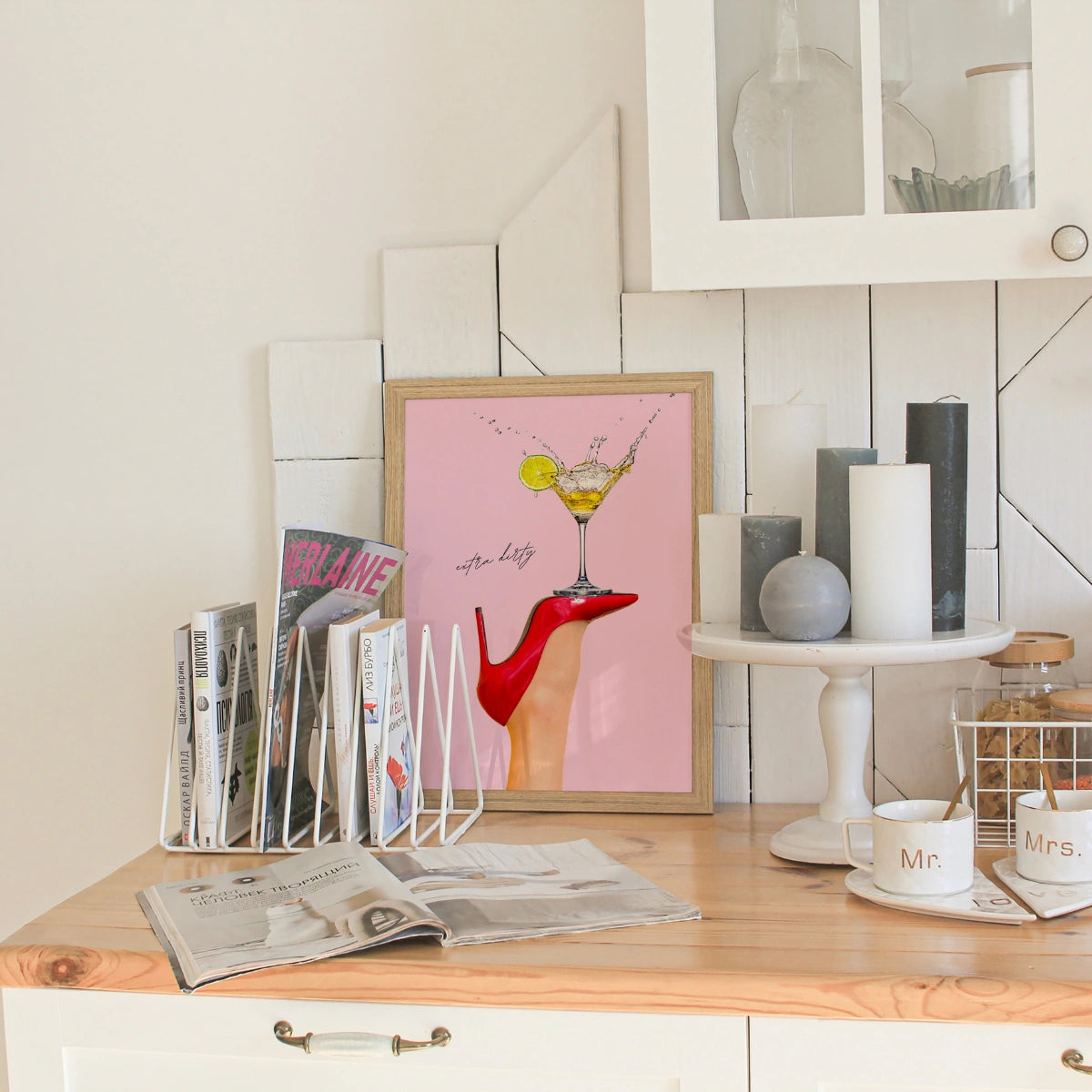 Stampa Extra Dirty Martini – Arte murale da cocktail glamour