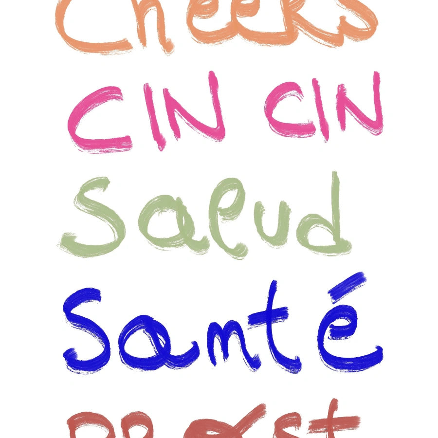 Arte murale Cheers Around the World – Divertente stampa da cucina