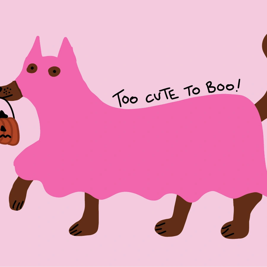 Arte murale "Troppo carino per fischiare" - Stampa divertente di Halloween con cane