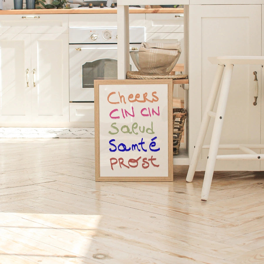 Arte murale Cheers Around the World – Divertente stampa da cucina