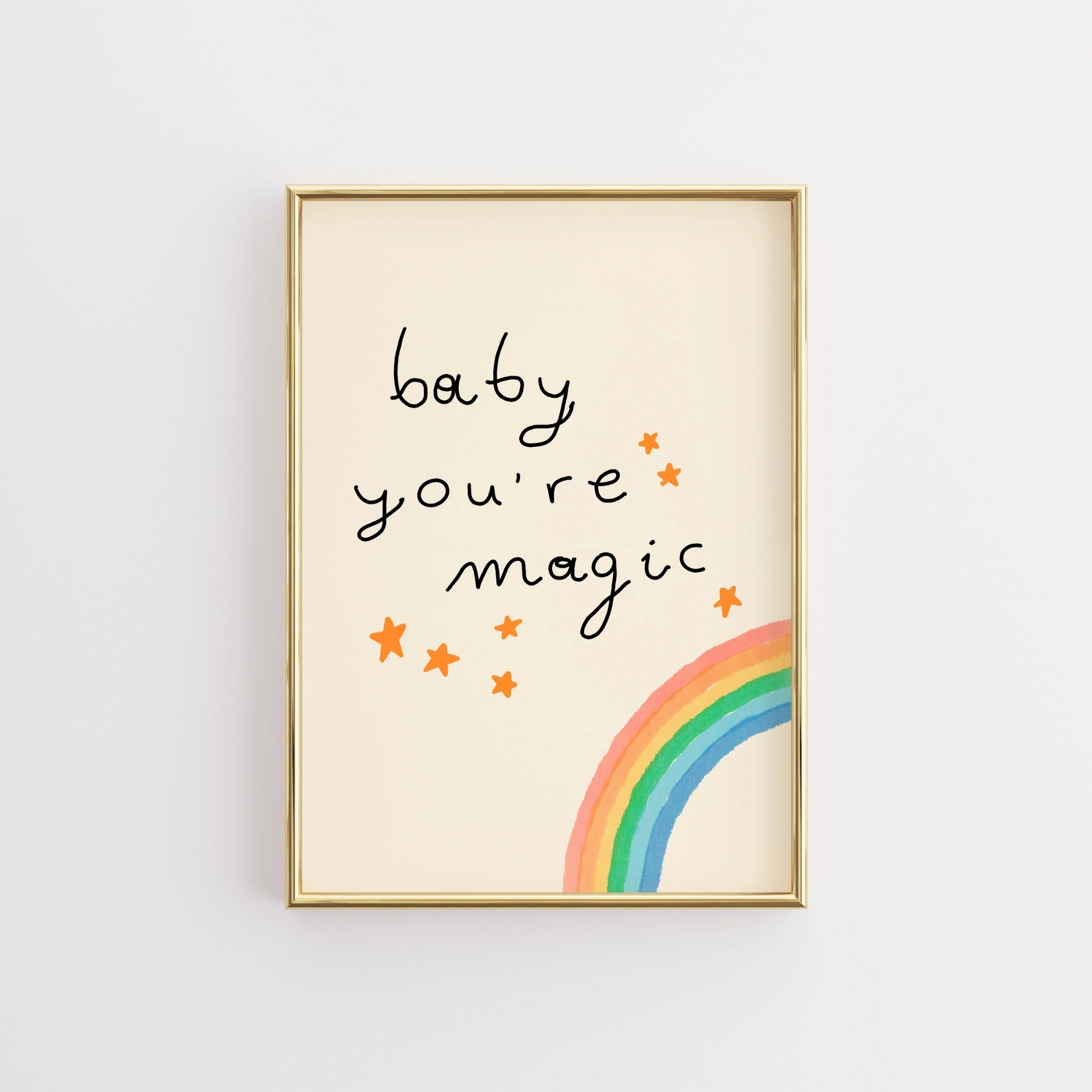 Baby You're Magic Wall Art – Stampa arcobaleno per cameretta dei bambini