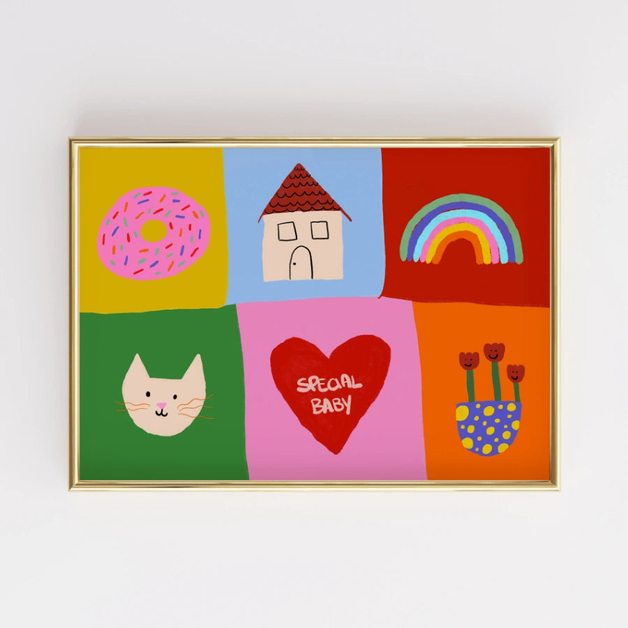 Stampa speciale per la cameretta dei bambini: simpatica e colorata decorazione murale per bambini