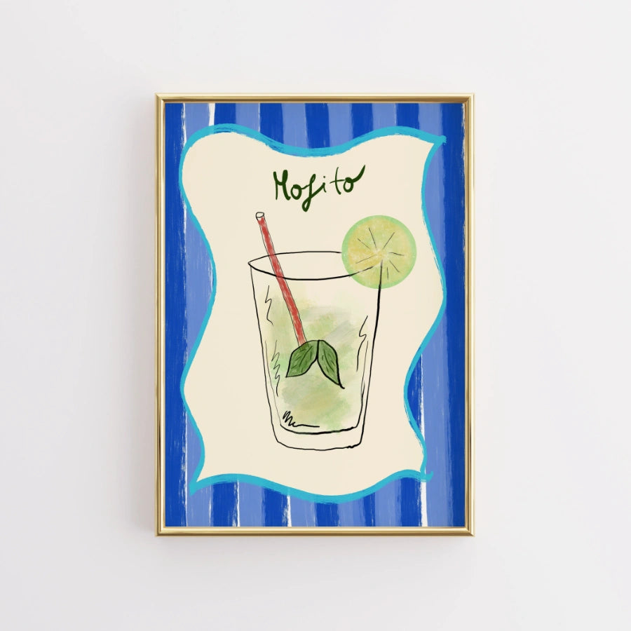 Mojito Cocktail Wall Art – Divertente poster stampabile per bevande da cucina