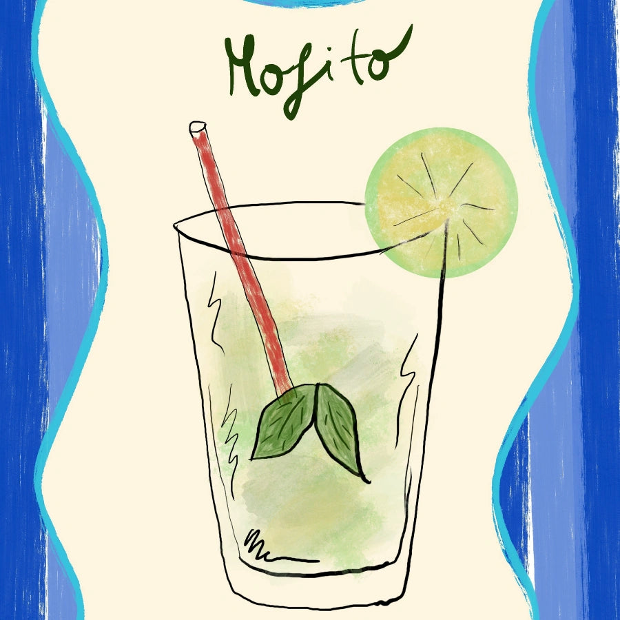 Mojito Cocktail Wall Art – Divertente poster stampabile per bevande da cucina