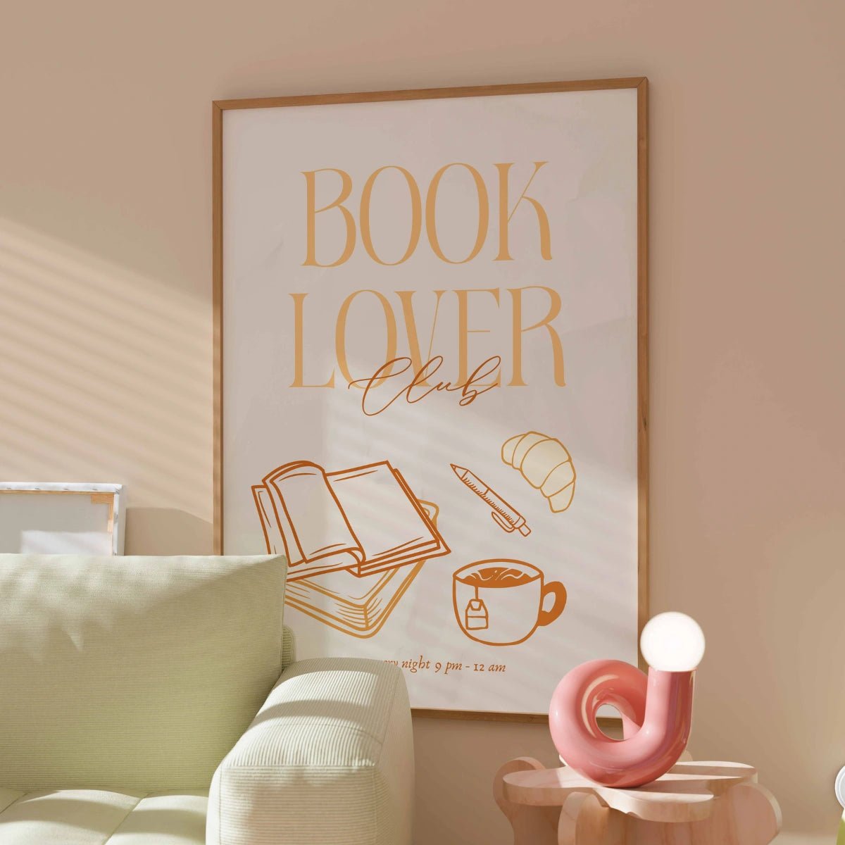 Arte murale del Book Lover Club – Stampabile accogliente per i libri