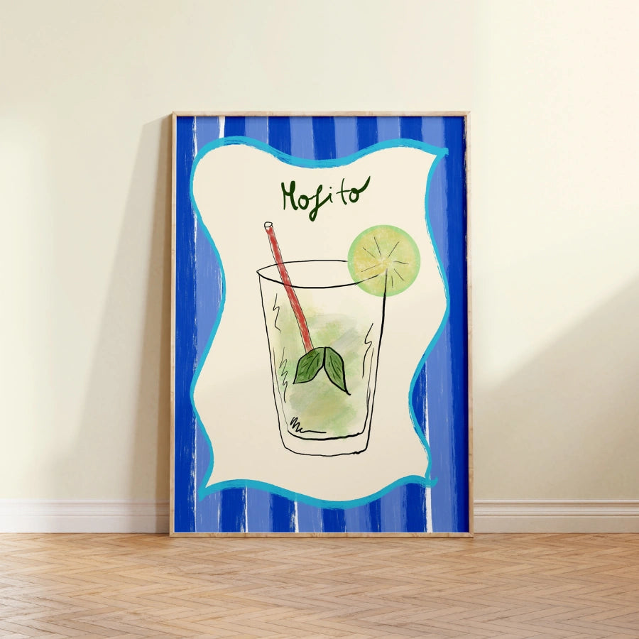 Mojito Cocktail Wall Art – Divertente poster stampabile per bevande da cucina