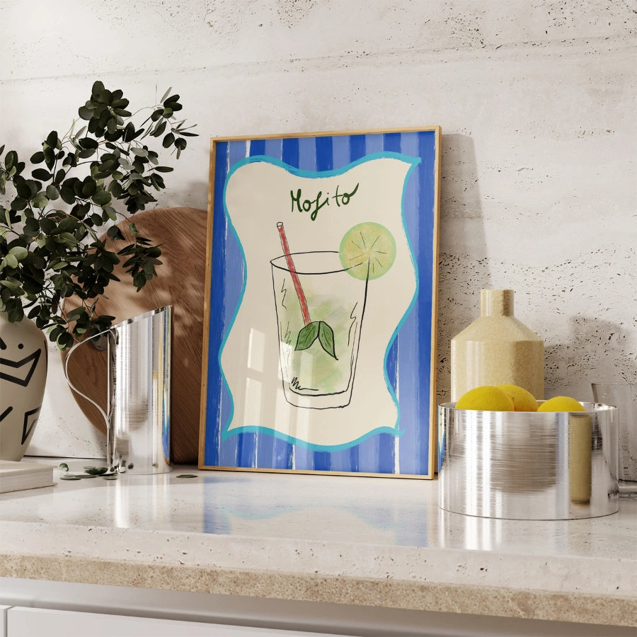 Mojito Cocktail Wall Art – Divertente poster stampabile per bevande da cucina