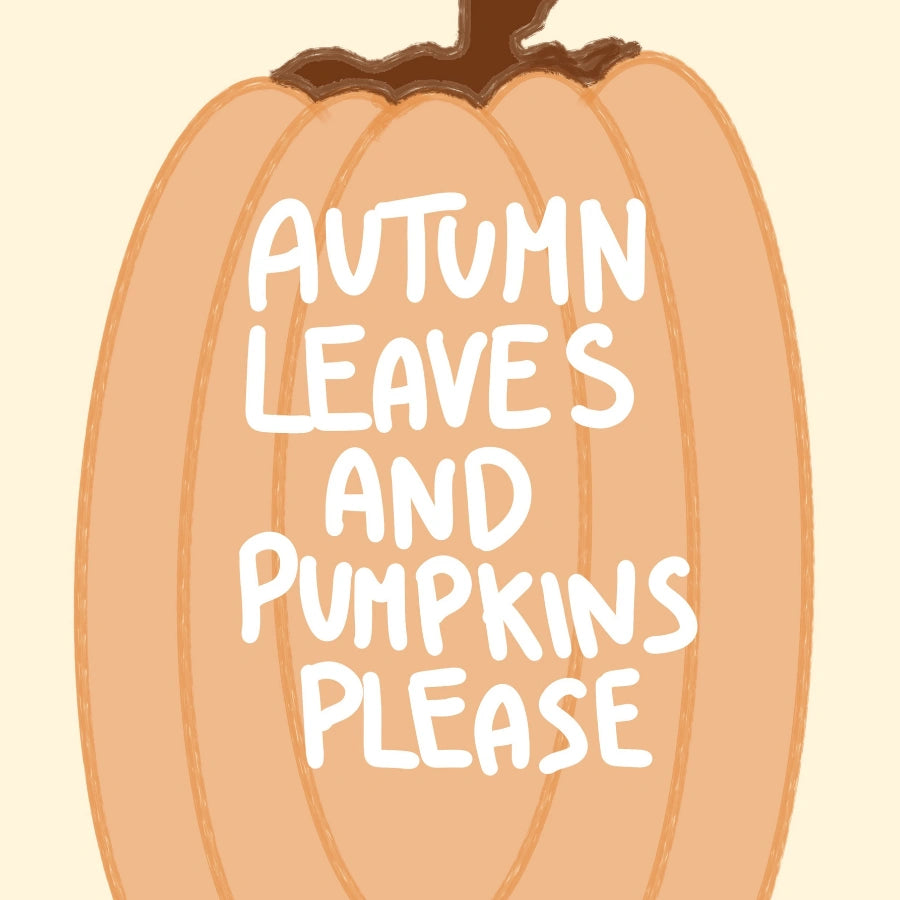 Stampa murale autunnale con zucca - Accogliente citazione autunnale