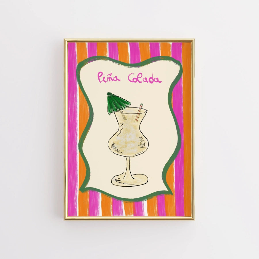 Piña Colada Wall Art – Stampa da cucina tropicale