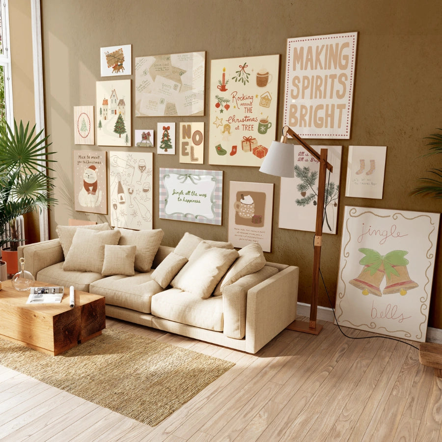 Decorazioni natalizie accoglienti fatte a mano, oltre 100 stampe