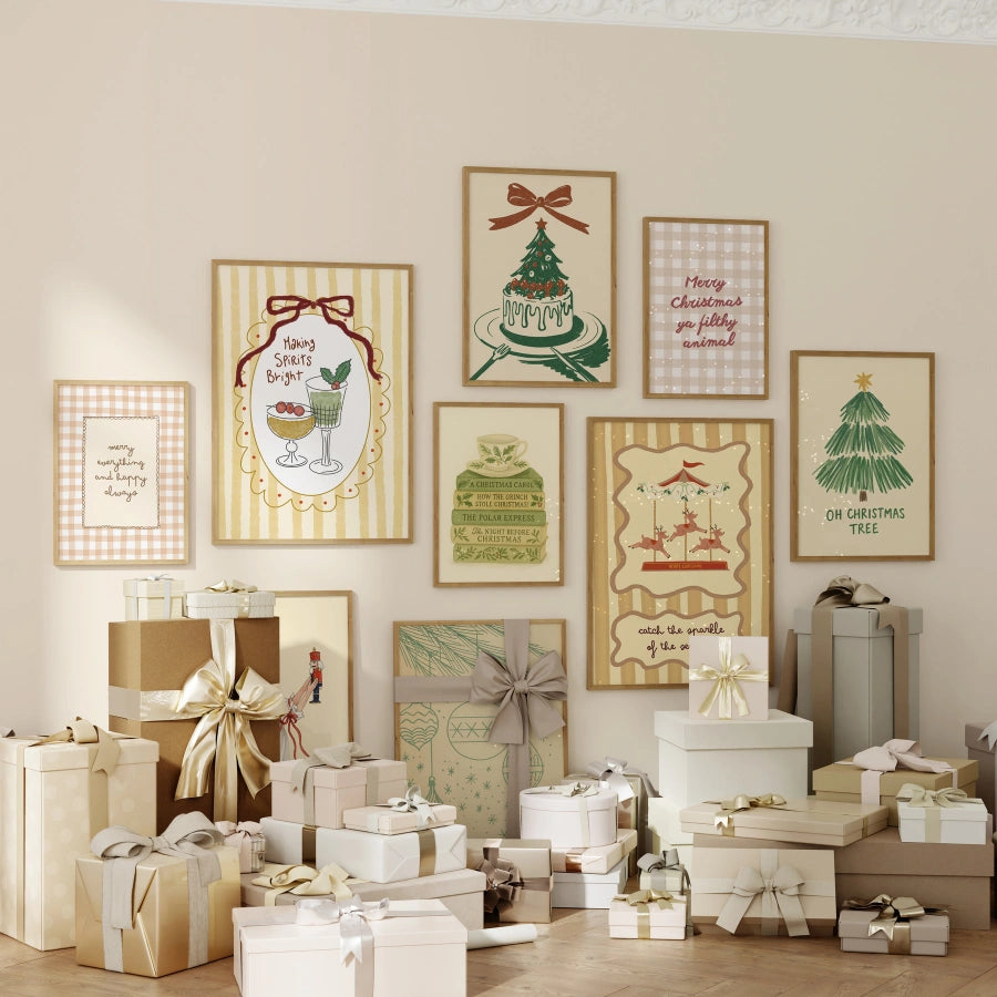 Decorazioni natalizie accoglienti fatte a mano, oltre 100 stampe