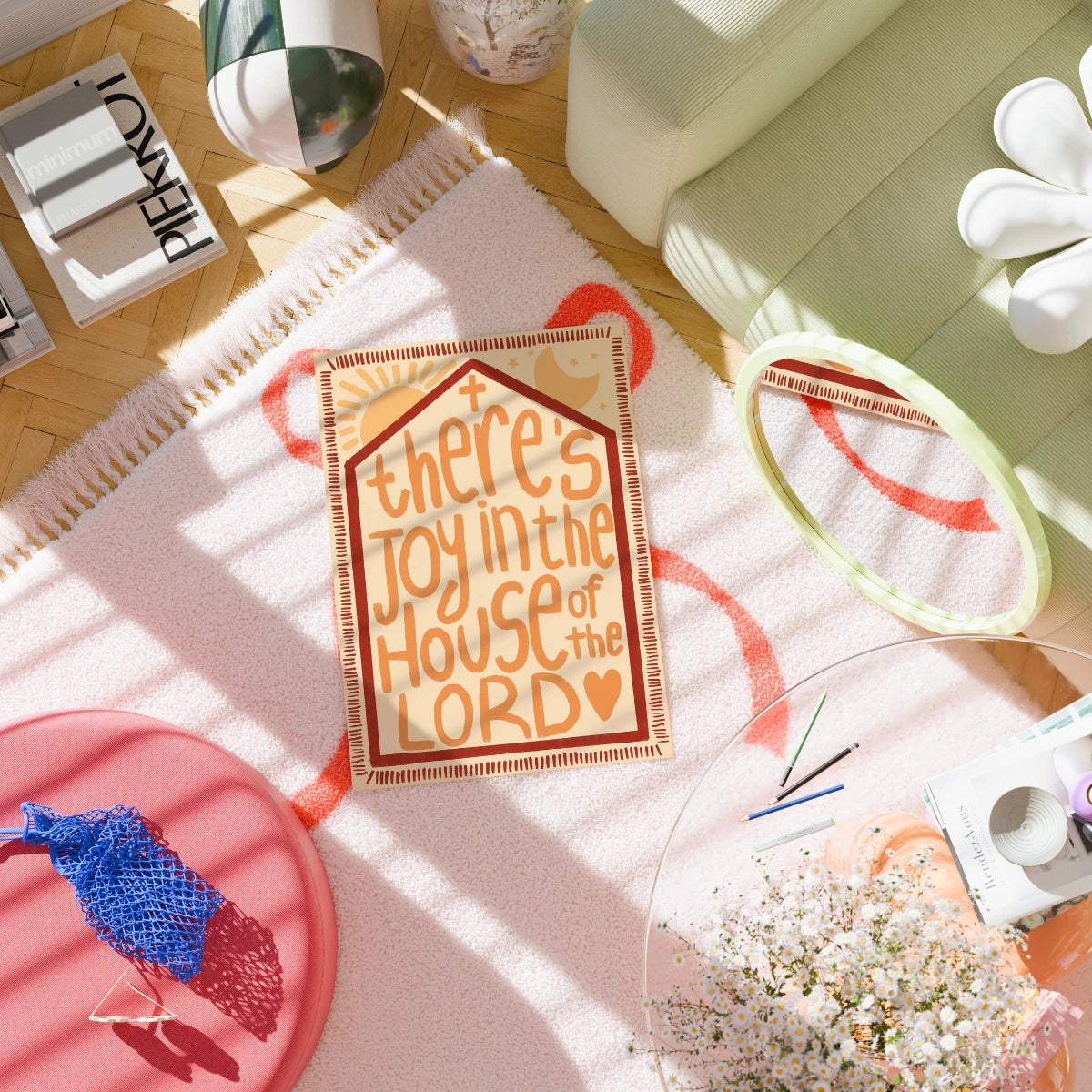 Gioia nella casa del Signore Stampa – Arte murale cristiana